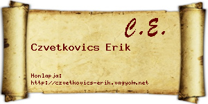 Czvetkovics Erik névjegykártya